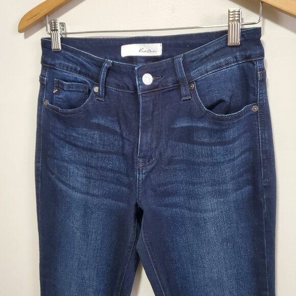 KANCAN Trisha Mid-Rise Classic Flare Jeans Super Stretch Dk Blue Women's 27 x 28 - Picture 5 of 15